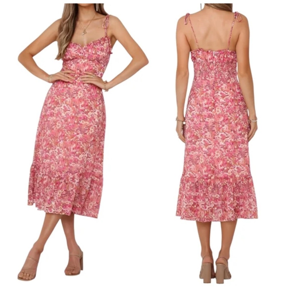 Floral Pink Midi Dress